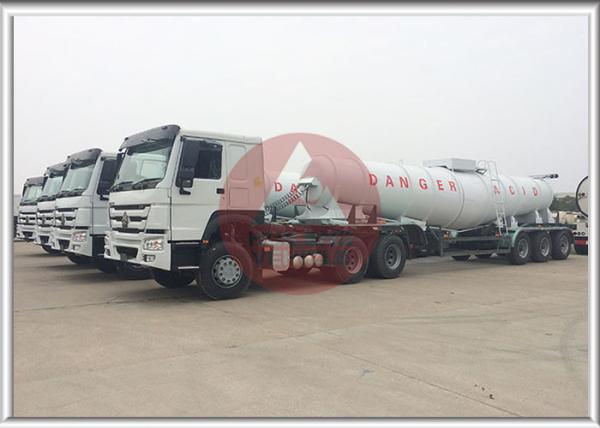 98% Sulfuric Acid Chemical Tank Trailer 21000L 11800x2500x3000mm Special Design V Beam