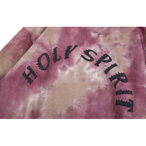 Crew Neck Tie Dye Terry Oversized Hooded Sweatshirt
