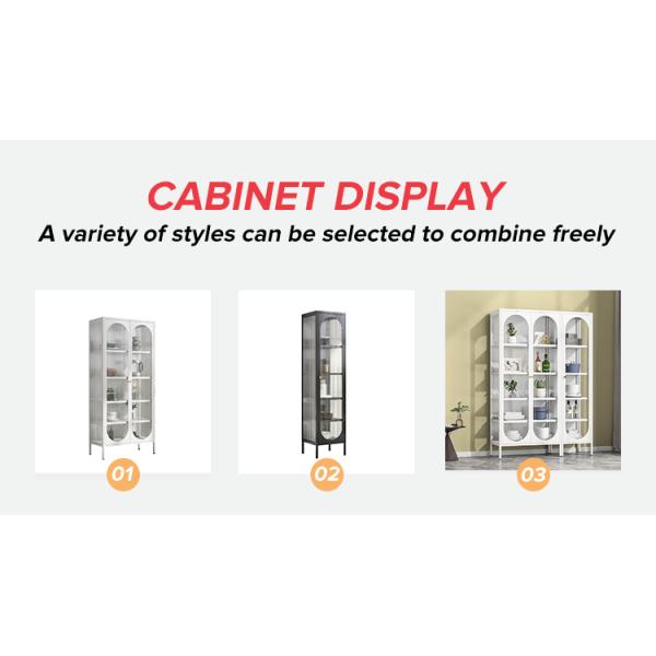 Steel Kitchen Storage Cabinet Sideboard Accent Buffet With Metal Shelf for Living Room Dining Room Cabinet Collect Items