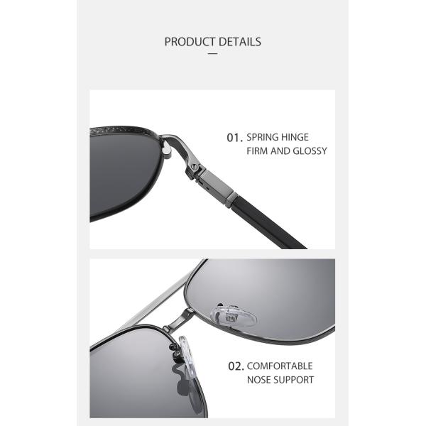 Custom metal polarized sunglasses 5.70 Inches , Men Women Universal Eyewear