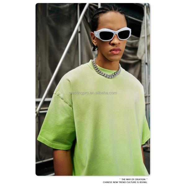 250 Gsm Oversized Streetwear Vintage Sun Faded Acid Wash T Shirt Oversized Men'S