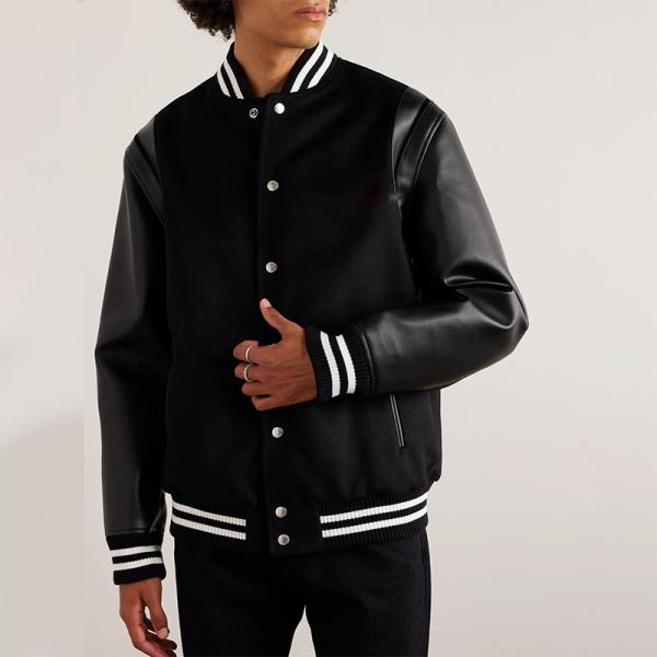 Customized Logo Street Wear Varsity Jacket Mens Letterman Jacket Solid Pattern