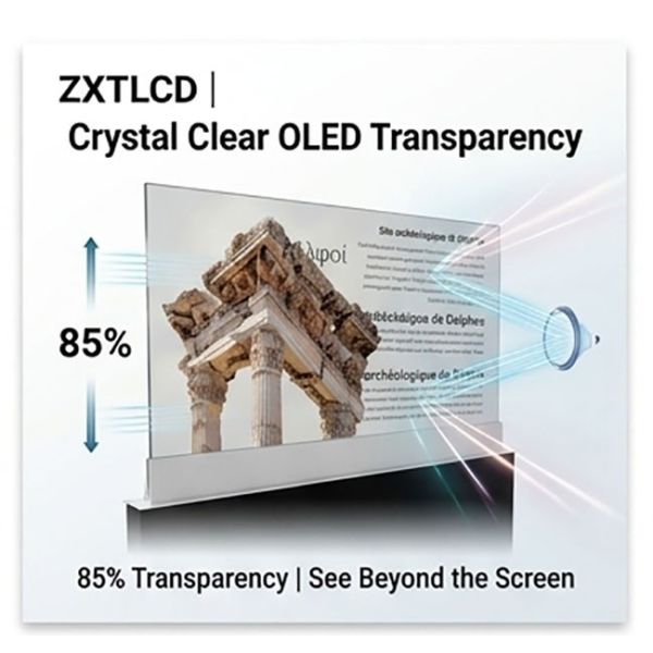 Interactive 30-inch Lifting transparent oled displays Remote Control Height Dynamic Engagement Marketing Equipment