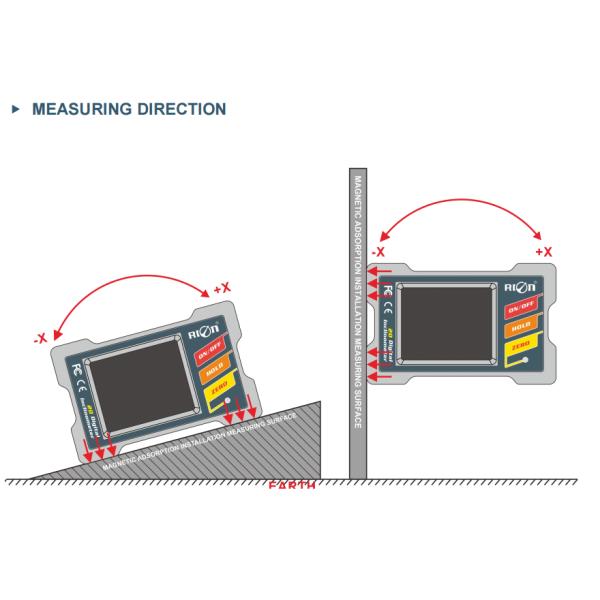 3.7V Batería de litio de carga IP54 Inclinómetro digital para construcción de edificios Autocalibración de un solo / dos ejes de medición