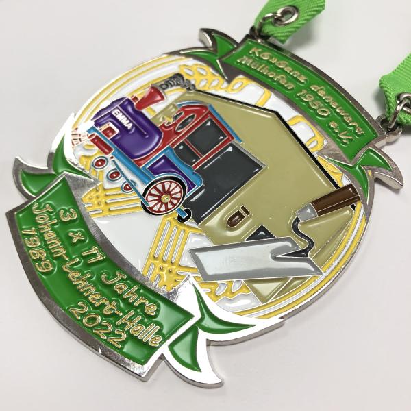 Custom Hanging Metal Sports Medal Soft Hard Enamel Carnival Medal With Ribbon