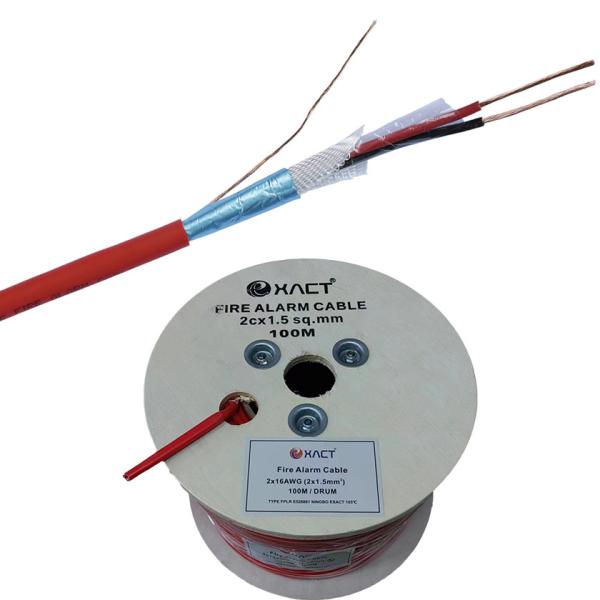 1424 ExactCables Cabos de circuito de alarme de incêndio de potência limitada de 2x1,0 mm para fios de cobre nu