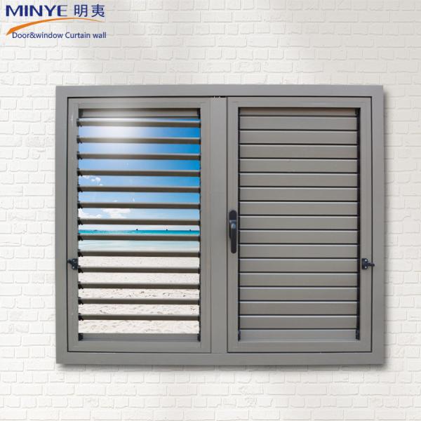 Aluminum Alloy Frame Shutter Louver Window with Crank Devices and Customized Colors