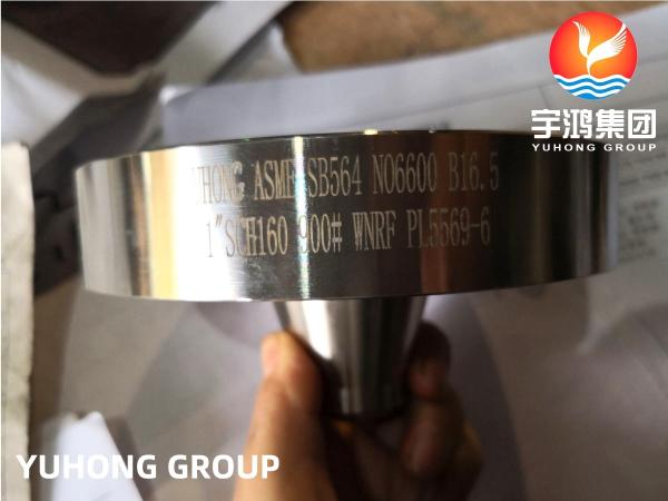 Inconel 600 (Alloy 600, UNS N06600) Nickel Alloy Flange, ASTM B564 / ASME SA564, Weld-neck raised face (WNRF)
