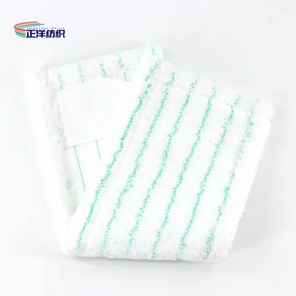5x18 Inch Industrial Microfiber Dust Mop Green Stripes European Style Pockets
