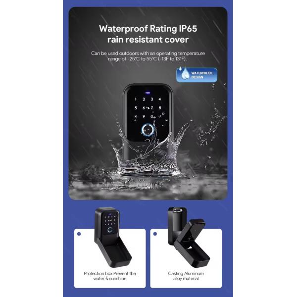 Multi Function Smart Key Box App Unlock Ways for Outdoor Glass Door Security Solution