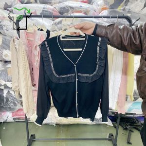 Wholesale YIJIAYI Women's Knitted Long-sleeved Lightweight Cardigan Used Clothes