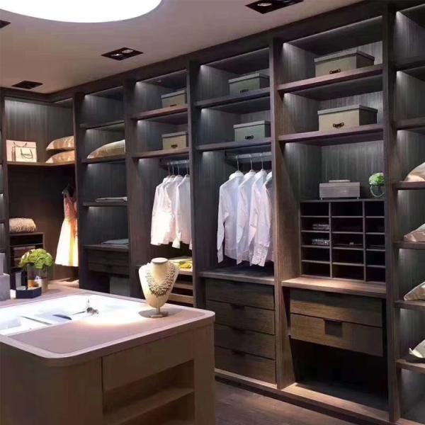 Modern Glass Door Wooden Walk In Closet Wardrobe Bedroom Furniture