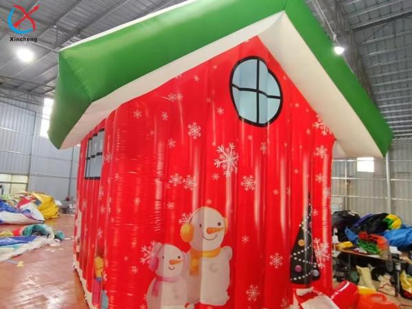 Manufacturer Inflatable Christmas House Outdoor Holiday Decoration With LED Light