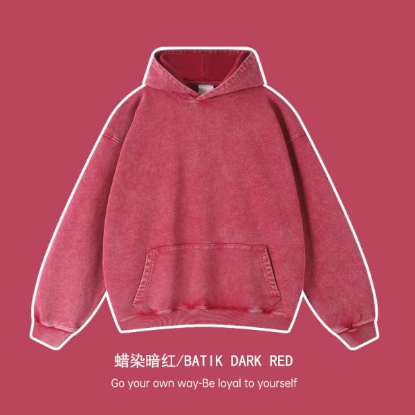 450G Men's Hoodies with Custom Logo Batik Design and Silk Print on Cotton Fabric