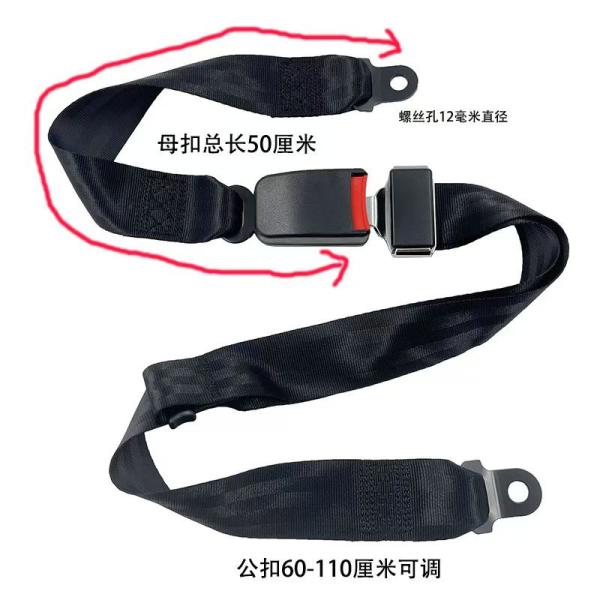 Universal 2 Point Retractable Seat Belt With 3200mm - 3500mm Rolling Capacity