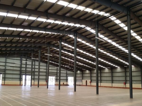 Galvanized Steel Structure Workshop Factory , H Shape Steel Beam Building