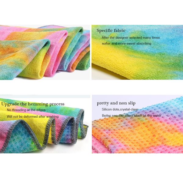 Custom Private Logo Yoga Mat Towel Cover Yoga Towel Non Slip Portable Anti Slip Printed Microfiber Yoga Towel