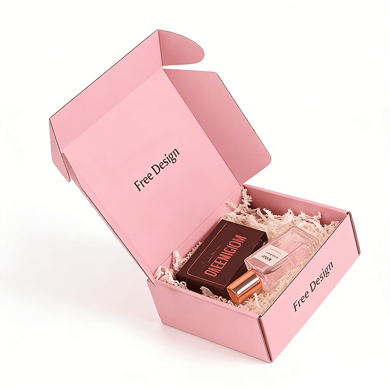 Wholesale Custom Personalized Printed Pink Corrugated Cardboard Packaging Boxes Postal Mailer Shipping Box
