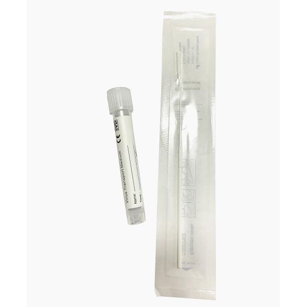 Nasal Throat Nylon Flocked VTM Swab Kit Viral Transport Medium Tube With Swab