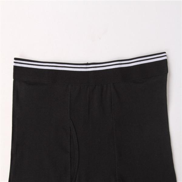Black Slim Fit Boxers 95% Cotton 5% Spandex Breathable Underwear For Men