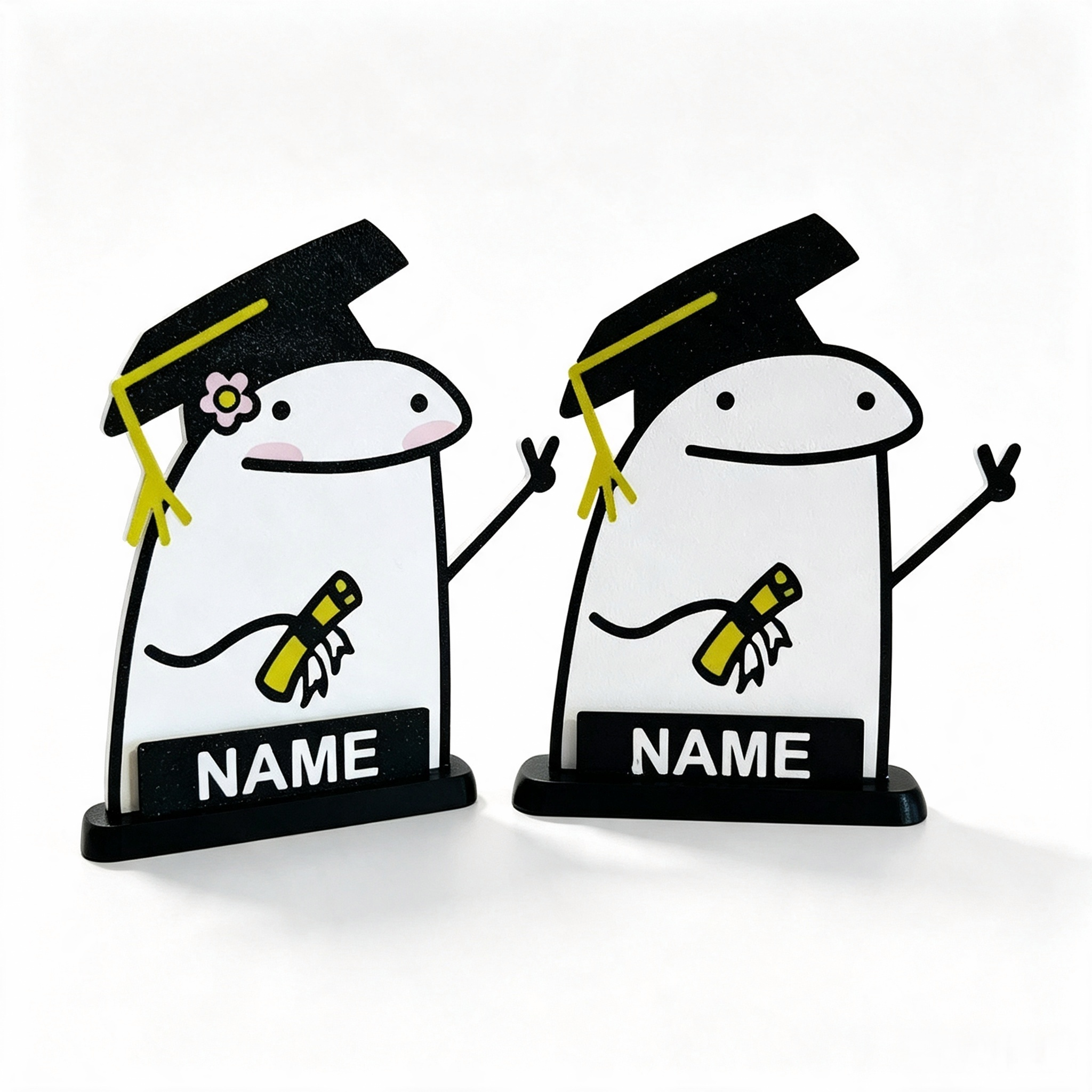 Name Flork Custom 3D Printing Graduation Figurine Ornament 3d Print Desk Sign