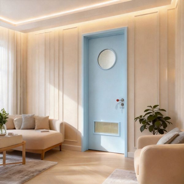 New French Retro Style Hollow Bathroom Door with Dopamine Colored Glass, Custom Titanium Magnesium Alloy Shower Door