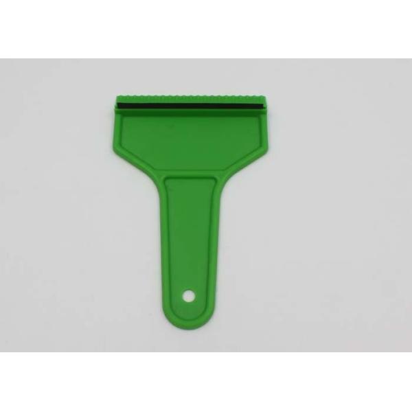 Small Car Ice Scraper With Rubber Blade And Green Sturdy Handle