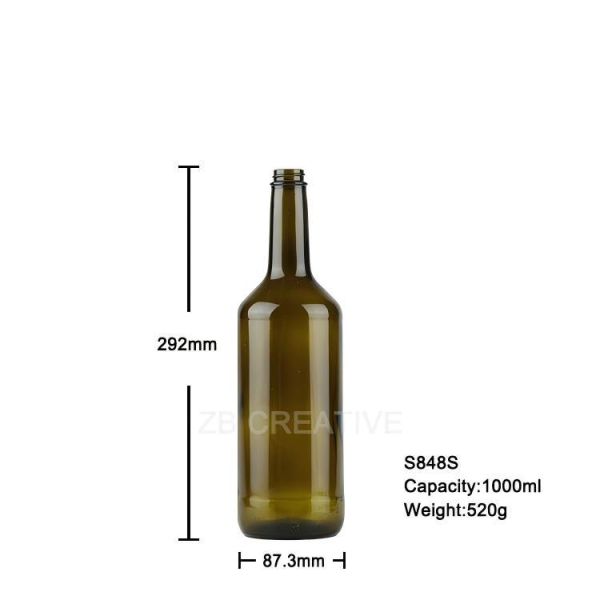 Screw Top Eco Lite Bordeaux Empty Wine Bottles 1000ml For Table Wine 520g S848S