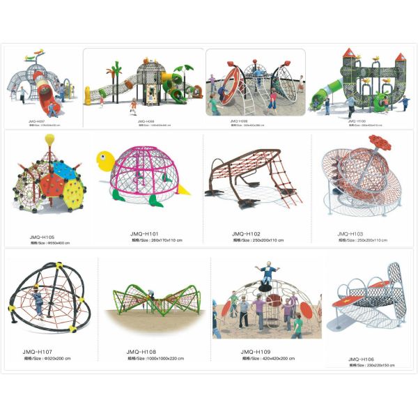 Environmentally Rope Climbing Playground Equipment Customized Design Combination