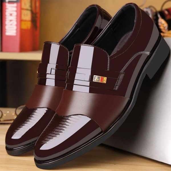 Microfiber Leather Mens Formal Shoes British Business Style Customized Logo