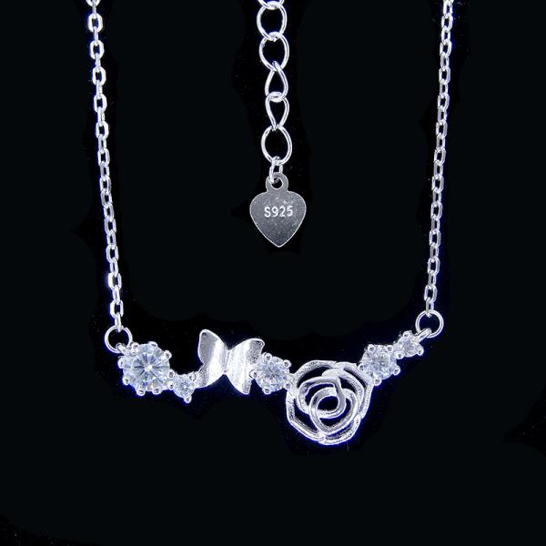 Украшения платины квадратного пробела ожерелья жемчуга стерлингового серебра формы одиночного простые