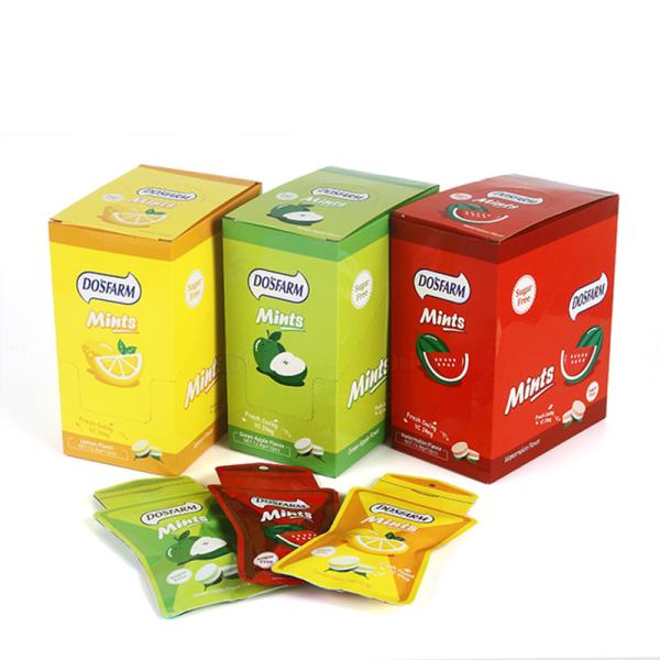 Sachet en plastique empaquetant Sugar Free Mint Candy 12.8g