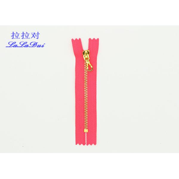 3# Good Quality Shiny Gold Closed End Metal Teeth Zipper With Custom Puller