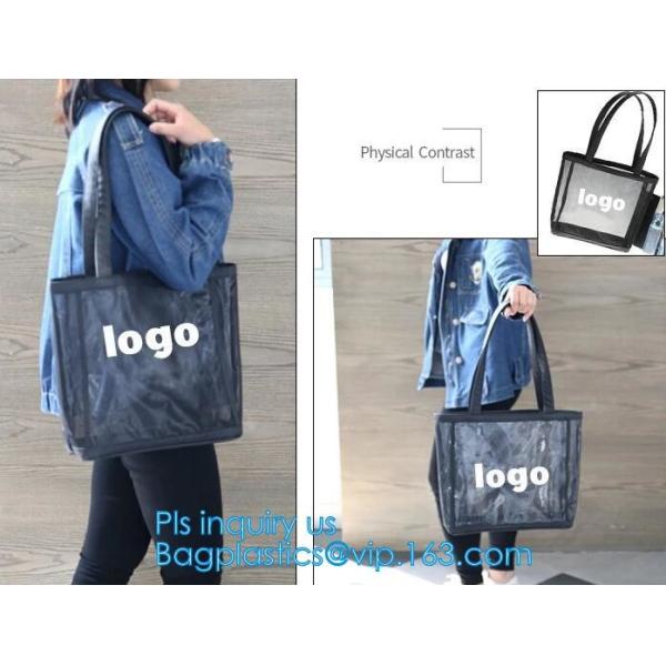 Mesh Beach Bag Shopping Bag Shoulder bag handbags, Mesh Beach Women Handbags, Mesh Tote Beach Bag Handbag With Large Poc