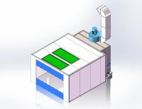 Cabine de pulverização de ar de admissão natural filtro de cortina de água móveis industriais