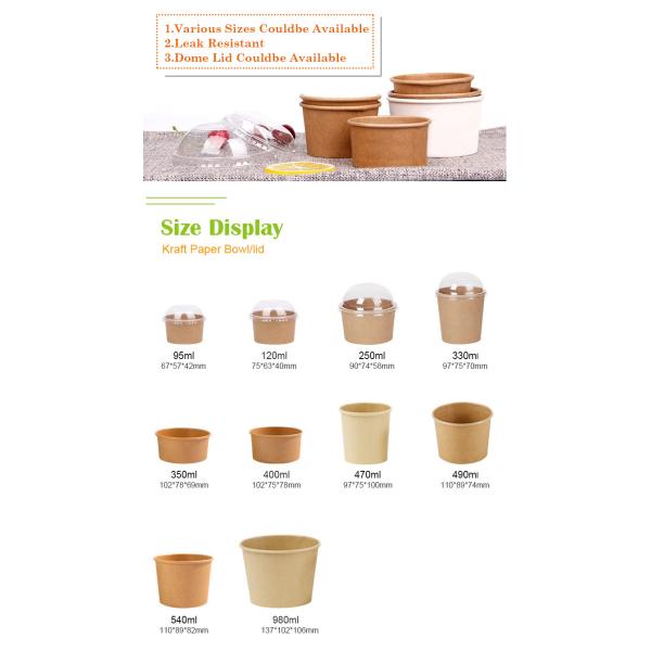 8oz/12oz/16oz/20oz/24oz/32oz Cuencos de sopa de papel negro con tapas para comida caliente Cuencos de papel laminado de oro