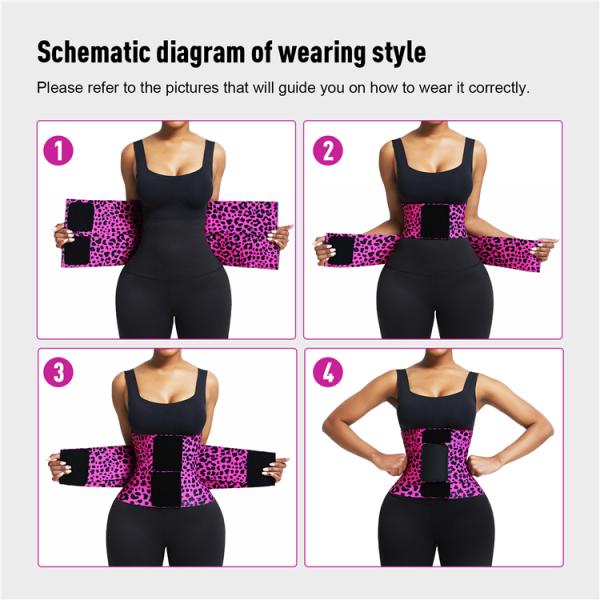 HEXIN High Leopard Slim Belt Waist Trainer para Controle de Barriga de Tamanho Plus