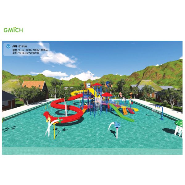Kids Water Playground Swimming Pool Water Slide Large Pool Slide Colorful Combination