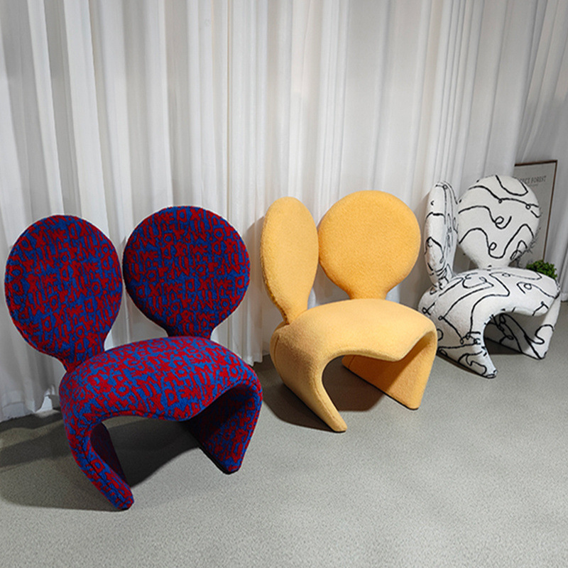 Creative Single Leisure Lounge Chair Mickey Ear-Shaped Accent for Living Room and Bedroom Casual Lazy Chair