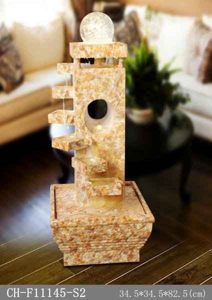 Contemporary  Step Glass Ball Sandstone Water Fountain