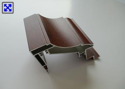 Mahogany Wooden Grain Transfer Aluminum Door Profiles For Door Cover