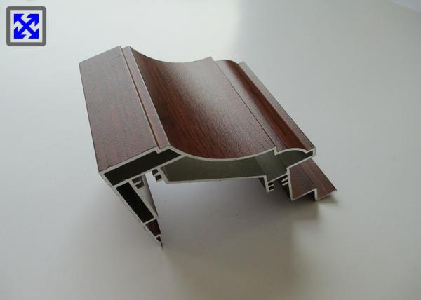 Mahogany Wooden Grain Transfer Aluminum Door Profiles For Door Cover