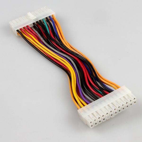 Stable Black ATX 24 Pin Extension Cable , Male To Female ATX Power Supply Cable