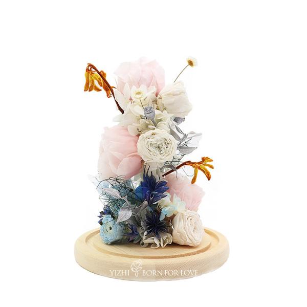 Upscale Dia7-8CM Preserved Rose Glass Dome For Home Decoration