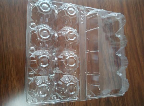Clear transparent plastic tray for eggs