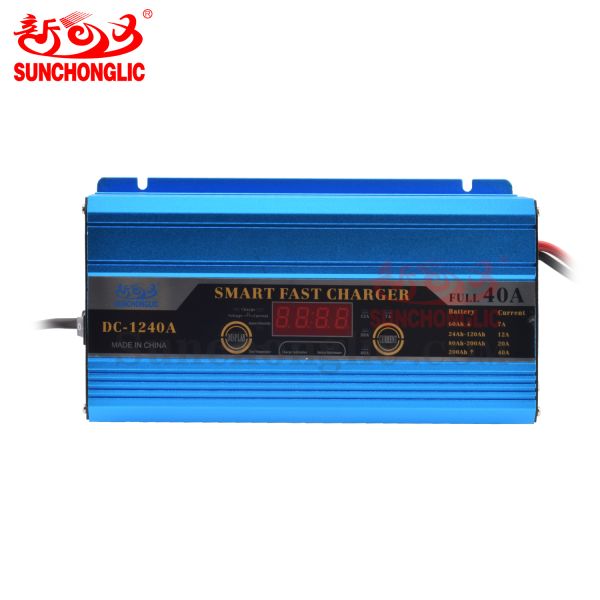 12V 40A Three-Phase Battery Charger for AGM/GEL Batteries with LED Display and Engine Start Function