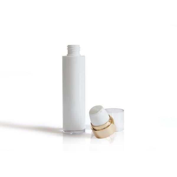 Recycle Elegant Solid White Airless Cosmetic Bottles Silkscreen Printing Surface