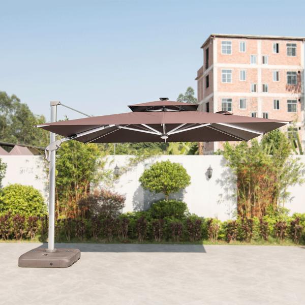 12ft Cantilever Umbrella Ideal for Outdoor Furniture and Nature-Inspired Designs