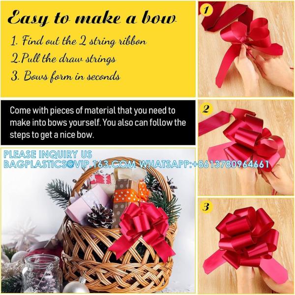 Pull Bow Gift Wrapping Pull Bow Ribbon Pull Bows For Christmas Wedding Baskets Valentine'S Day Bows Multicolor Ribbon