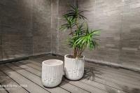 Plantador de argila de fibra durável de 7-8 anos para jardins interiores